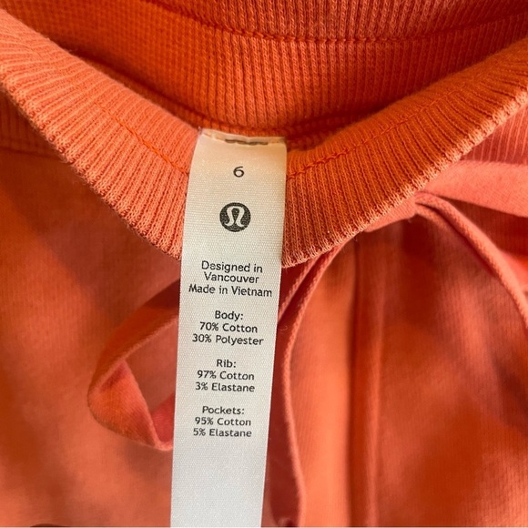 Lululemon Scuba Joggers Pockets Stretch Fabricc Drawstring Waist Size 6 Orange - Picture 4 of 6